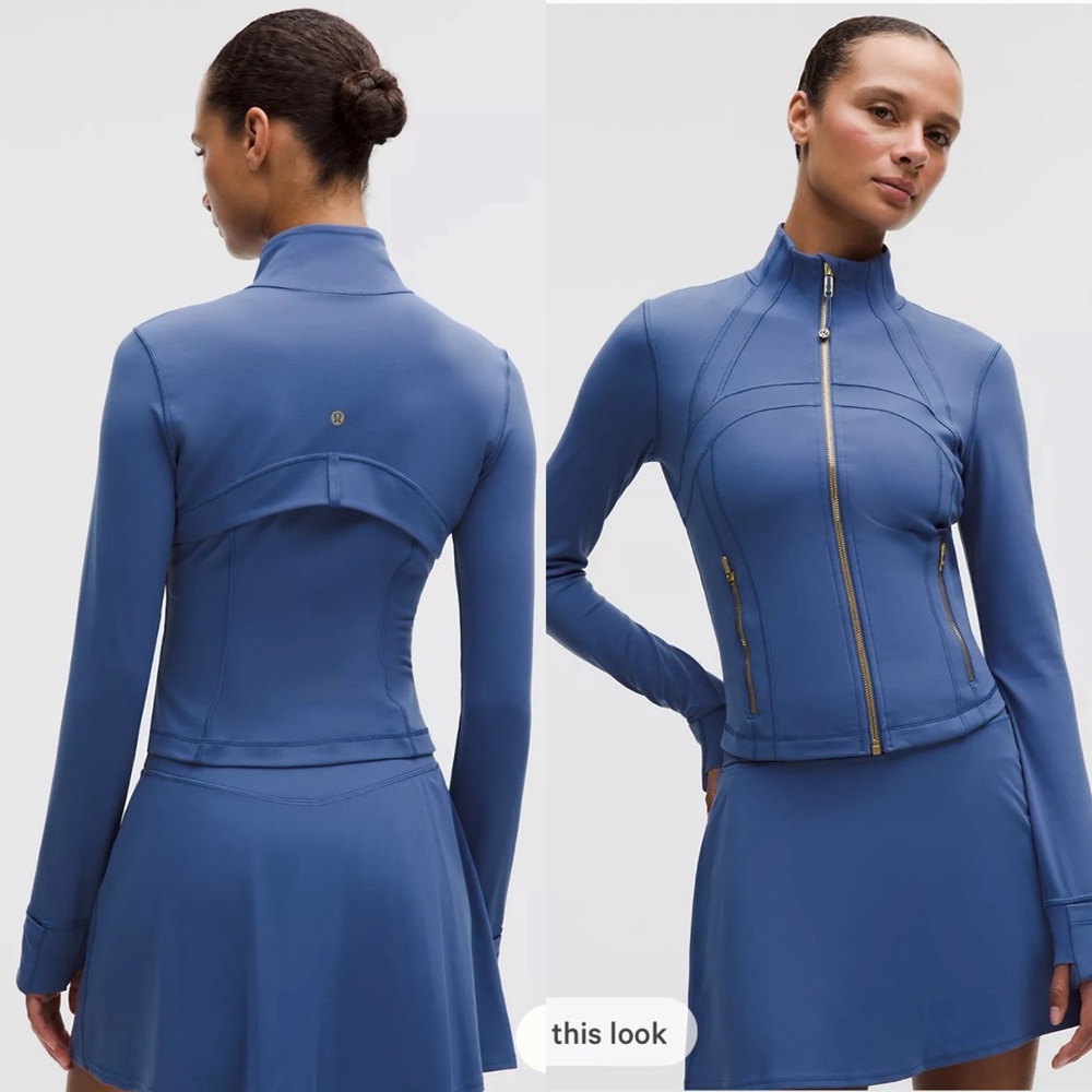 NWT Lululemon Nulu Cropped Define Jacket in Brilliant Blue/Gold/Gold Size 6